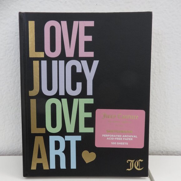 (#121) Juicy Couture Hardcover Black "LOVE JUICY LOVE ART" Sketchbook - Picture 2 of 4